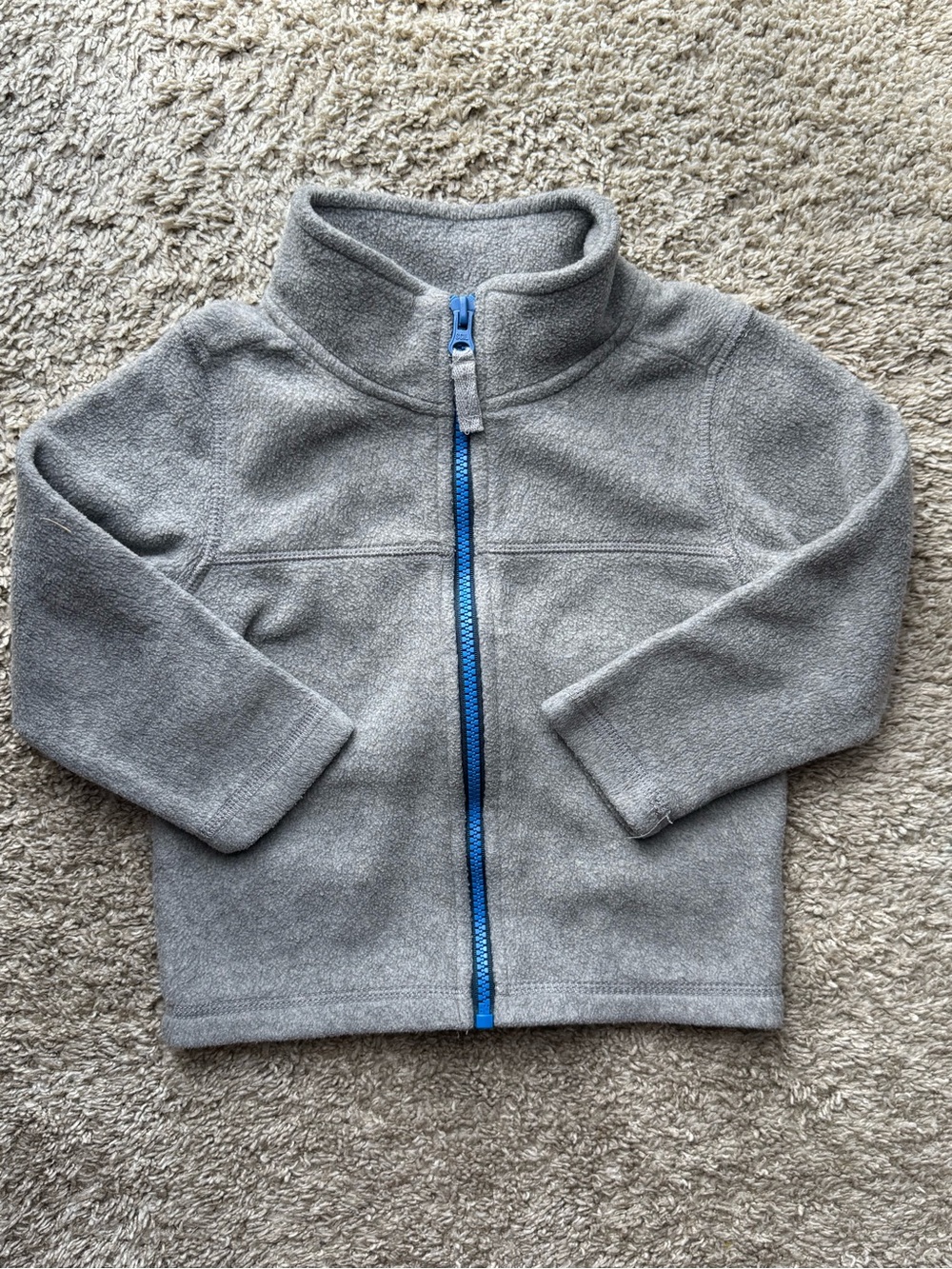 Carterβs Toddler Fleece Jacket Size 2T Gray Full Zip Lightweight Zip-Up